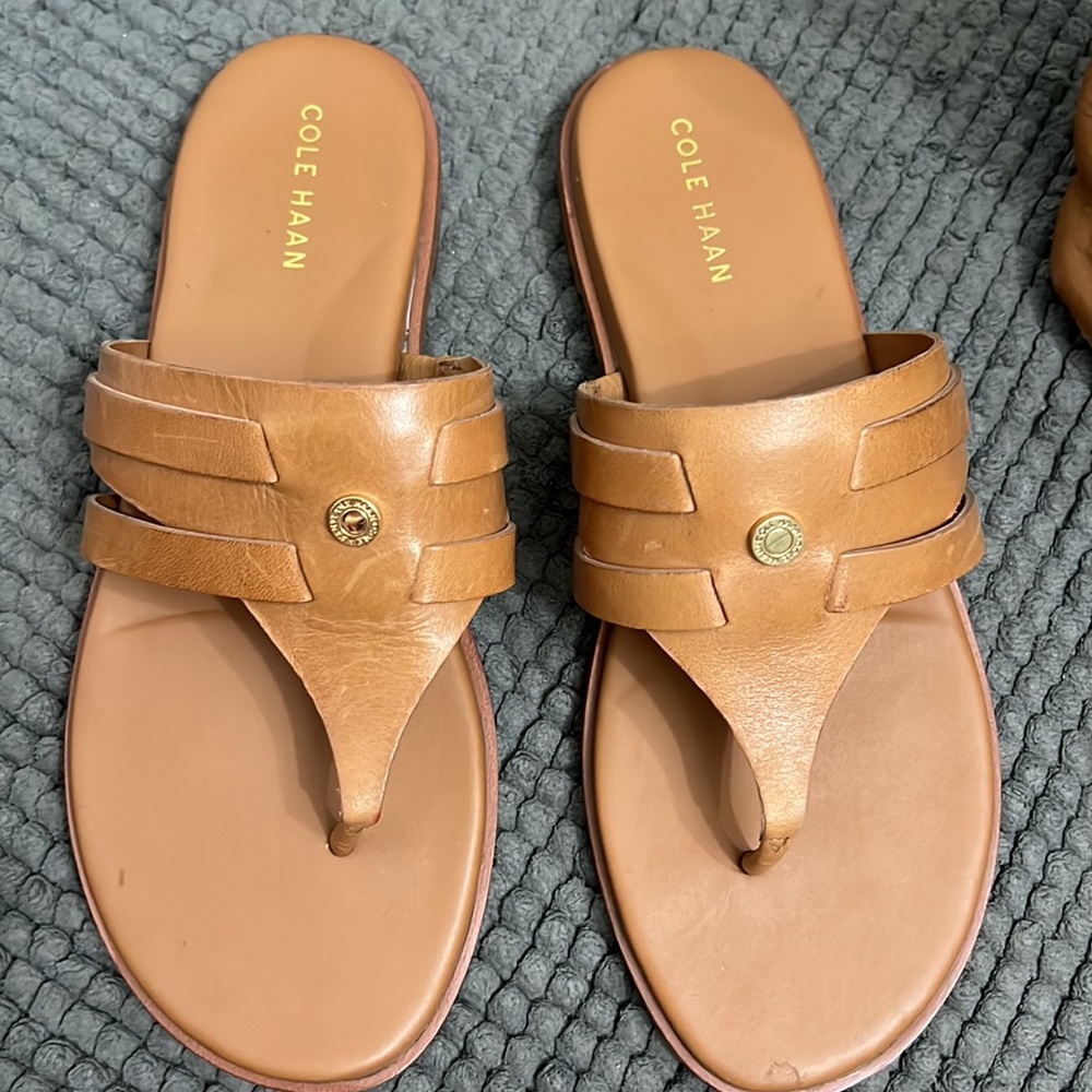 NWOT COLE HAAN tong flat shoes, size 6B